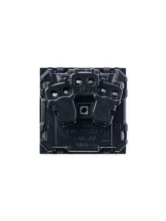 Розетка 1-м СП 2мод. Zenit 16А IP21 250В с заземл. Schuko защ. шторки механизм антрацит  2CLA228800N1801