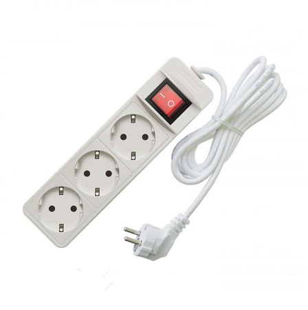 Удлинитель 3х3м с заземл. 16А IP20 3.5кВт ПВС с выкл.  481S-8303