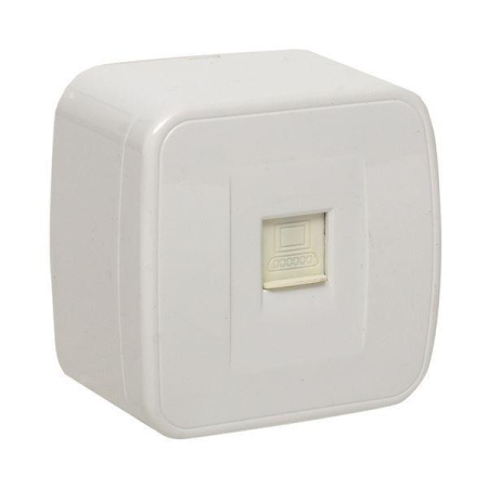 Розетка компьютерная 1-м ОП Минск RJ45 1А 120В бел. Basic  EGK01-035-10