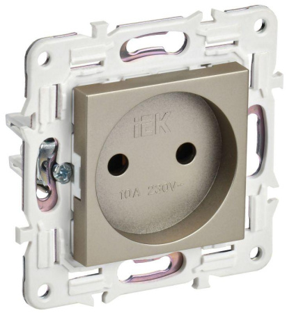 Розетка SKANDY 10А без заземл. без защ. шторок SK-R02Sh шампань  SK-R10-10-K37