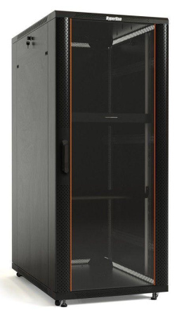 Шкаф напольный TTB-4268-AS 19дюйм 42U 2055х600х800мм перед. стекл. дверь со стальн. перф. боковинами задн. дверь сплошная ручка с замком крыша нового типа черн. (RAL 9004)  392682