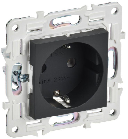 Розетка SKANDY 16А с заземл. без защ. шторок SK-R05G графит  SK-R11-16-K53