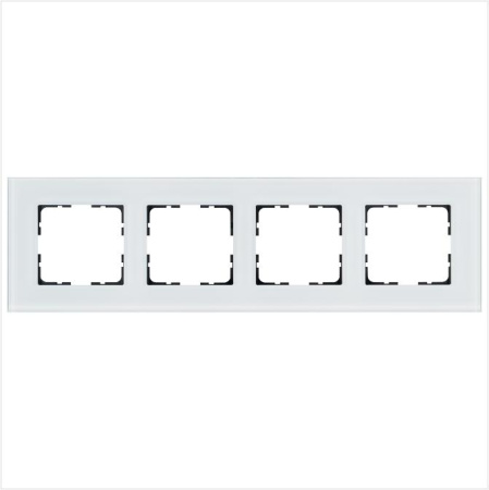Рамка 4-м G-Glass стекло бел. White Glass  G1004GW