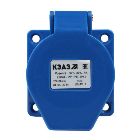 Розетка фланцевая 323 32А 220AC 2P+PE 6ч IP44  229456