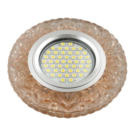 Светильник DLS-L146 GU5.3 GLASSY/TEA GU5.3 встраив. доп. светодиод. подсветка 3Вт без лампы стекло  UL-00003895