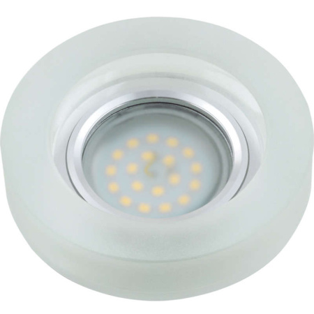 Светильник декоративный Luciole DLS-L110 GU5.3 CHROME/MATT CLEAR GU5.3 встраив. доп. светодиод. подсветка 3Вт без лампы основание метал. хром отделка матов. стекло прозр.  UL-00000361