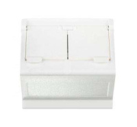 Плата наклонная защ. шторки на 2-мод. MD (RJ45 оптоволокно) 45х45мм бел.  Connect KB80-9