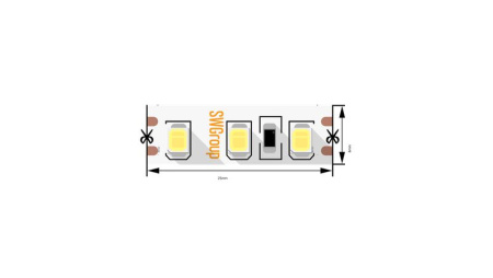 Лента светодиодная стандарт 2835 120LED/м 12Вт/м 12В IP20 со скотчем 3М тепл. бел. (уп.5м)  00-00009237
