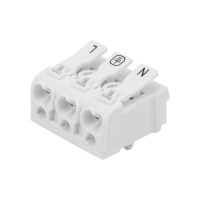 Клемма пружинная соединительная КСП 3-полюсная с монтажными ножками (уп.100шт)  07-6215-1