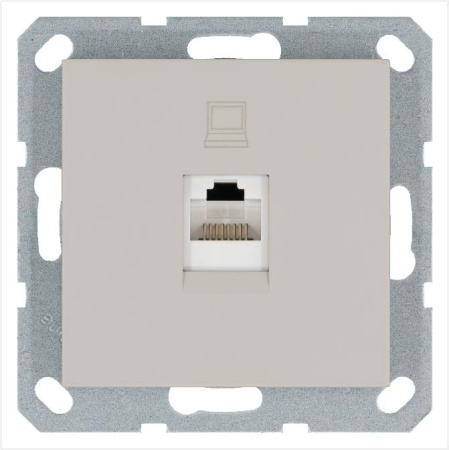 Розетка компьютерная 1-м RJ45 IP20 кат. 5E механизм тауп  G6105T