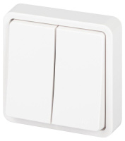 Выключатель Эксперт 11-1524-01 двойн. IP55 10АХ-250В СУ бел.  Б0063271