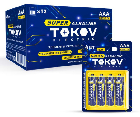 Элемент питания алкалиновый AAA/LR03 (блист.4шт)  TKE-ALS-LR3/B4
