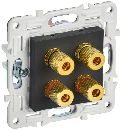 Аудиорозетка 4-м SKANDY SK-A01G графит  SK-S40-K53