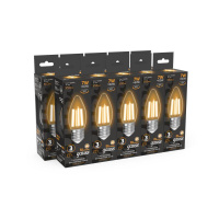 Лампа светодиодная филаментная Black Filament 7Вт свеча 2700К тепл. бел. E27 550лм  103802107