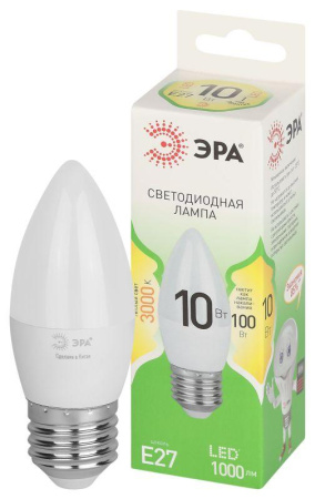 Лампа светодиодная GREEN LINE B35-10W-830-E27 GL E27 10Вт свеча свет тепл.  Б0067097