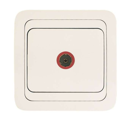 Розетка телевизионная TV 1-м СП Mimoza 16А IP20 бел./бел.  12007