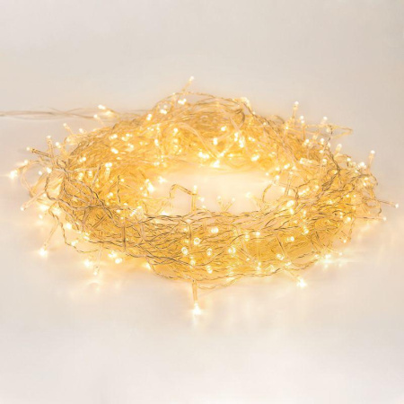 Гирлянда светодиодная "Светодиодный Дождь" 3х2м 240LED тепл. бел. 12Вт 230В IP20 свечение с динамикой провод прозр.  235-092