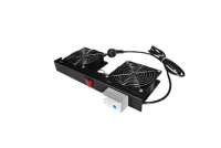 Модуль вентиляторный 2 модуля с мех. терм. шнур питания 1.8м вилка Shuko черн.  DR-451211