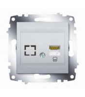 Розетка компьютерная 2-м Cosmo RJ45 кат.6 + гнездо механизм алюм.  619-011000-247