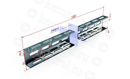 Профиль перфорированный 2мм К243 гор. оцинк.  465 602626 19