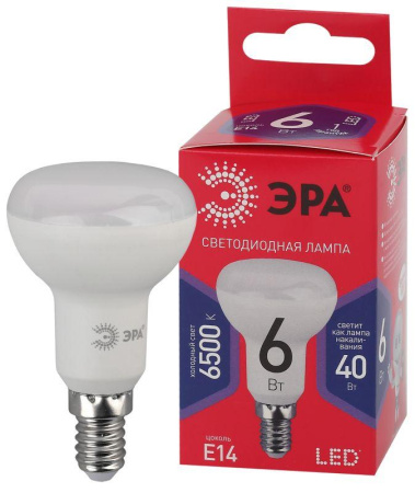 Лампа светодиодная RED LINE LED R50-6W-865-E14 R 6Вт R50 рефлектор 6500К холод.бел. E14  Б0045335
