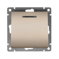 Выключатель 1-кл. СП Афина 10А IP20 с подсветкой механизм шампань  A0121-Br