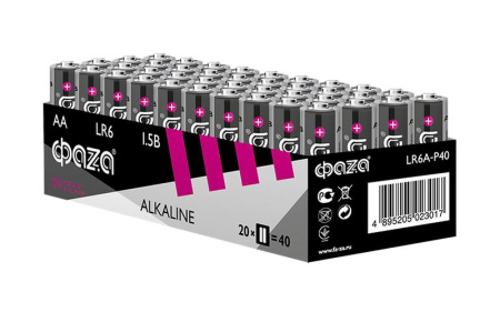 Элемент питания алкалиновый AA/LR6 1.5В Alkaline Pack-40 (уп.40шт)  5023017