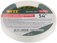 Лента клеящая 2-х сторонняя монтажная на вспененной основе 19ммх5м бел.  11785