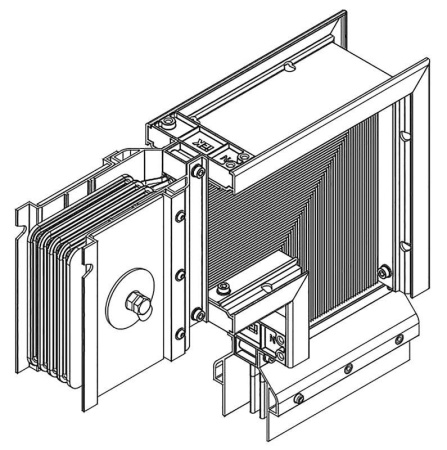 Секция угловая вниз н/2 2500А Al 3L+N+PER НК IP55 тран.  LB-2500A4-25-F-LDF