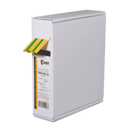 Трубка термоусадочная в евро боксе T-BOX 12/6 желт./зел. (уп.10м)  65626