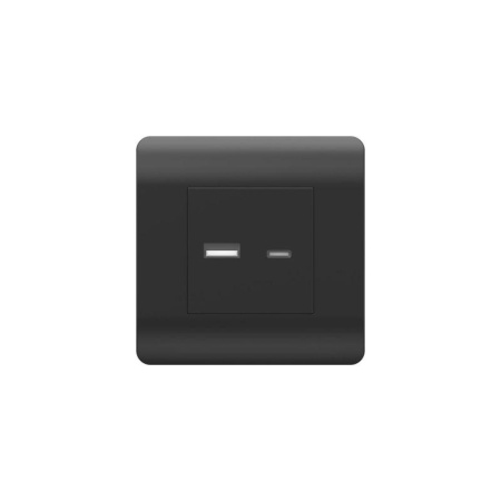 Розетка USB NEW3-E тип A+C 5В/2.1А черн.  431501