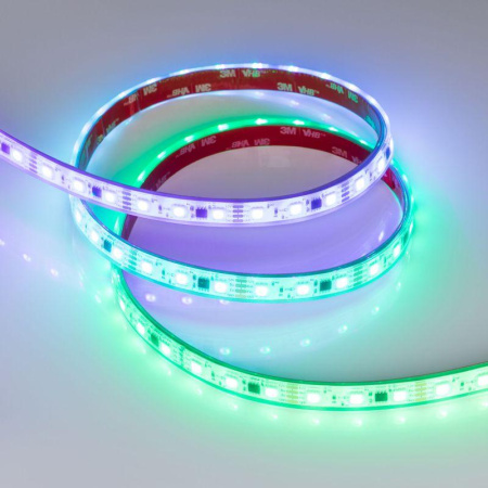 Лента герметичная SPI-PS-B60-12mm 12В RGB-PX3-BPT (12Вт/м IP67 5060) (бегущий огонь) (уп.5м)  039599