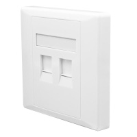 Панель лицевая 2 порта 80х80 Keystone шторка  10-0334