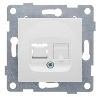 Розетка компьютерная 1-м СП Ugra RJ45 механизм бел.  С11К1-001