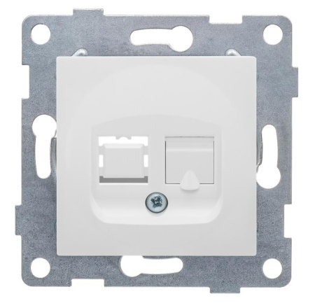 Розетка компьютерная 1-м СП Ugra RJ45 механизм бел.  С11К1-001