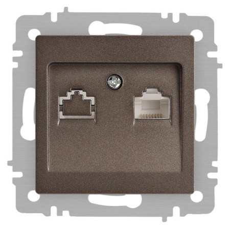 Розетка Accent 6-303-08 информационная RJ45 IP20 СУ бронза  Б0063639