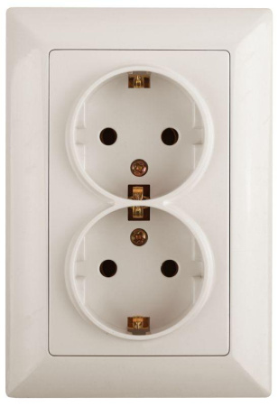 Розетка 2-м СП Solo 4-205-02 16А 250В IP20 2х2P+E Schuko с заземл. слон. кость  Б0053675