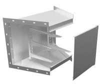 Короб кабельный блочный 2мм ККБ-УГВ-0.65/0.6 рама 63х5мм краска; обшивка оцинк.  KKB.UGV.66.20.RAL/ZN