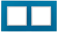 Рамка 2-м 14-5102-28 стекло Elegance голуб.+бел. ЭРА Б0034500