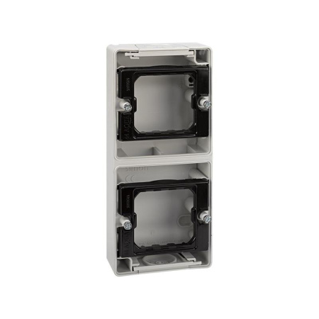 Коробка установочная 2-м верт. 44 Aqua сер. 4400763-035
