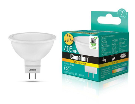 Лампа светодиодная LED5-S108/830/GU5.3 5Вт рефлектор матовая 3000К тепл. бел. GU5.3 405лм 170-265В  12041
