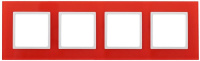 Рамка 4-м 14-5104-23 стекло Elegance красный+бел. ЭРА Б0034532