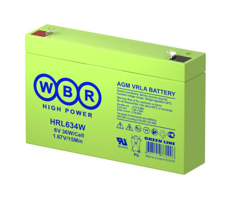 Аккумулятор 6В 9А.ч  HRL634W 