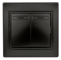 Выключатель 2-кл. 2мод. СП Plano 10А IP20 1-104-05 250В антрацит  Б0053765