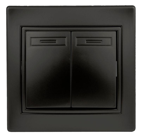 Выключатель 2-кл. 2мод. СП Plano 10А IP20 1-104-05 250В антрацит  Б0053765