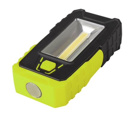 Фонарь рабочий WL2-L2W/L03-gn 2COB 150лм +3LED 30лм IP44 яркий/эконом магнитное основание с вращением на 180град. ABS-пластик прорезинен. покрытие 3хAAA (не в компл.) черн./зел.  5023222