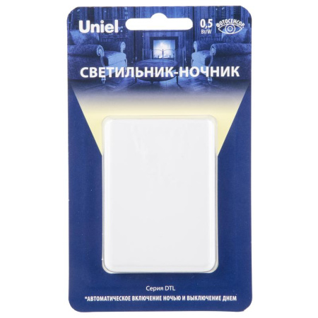 Светильник-ночник DTL-320 Прямоугольник/White/Sensor с фотосенсором (день-ночь) бел.  UL-00007221