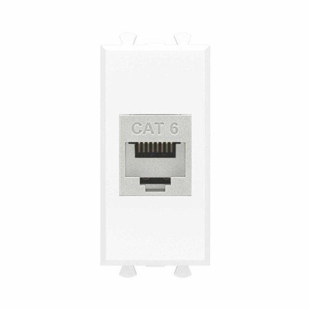 Розетка компьютерная 1мод. Avanti "Белое облако" RJ45 кат.6 без шторок экранир. модульная механизм  4400791