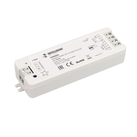 Диммер SMART-PWM-101-72-DIM-PD-SUF (12-48В 1х8А SS 2.4G) (IP20 пластик)  038180