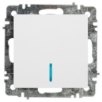 Выключатель  Accent 6-102-01 с подсветкой 10А-250В IP20 СУ AL/CU бел.  Б0063445